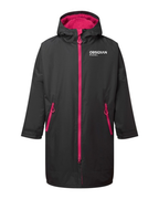 Obsidian Changing Robe in Charcoal/Hot Pink, front