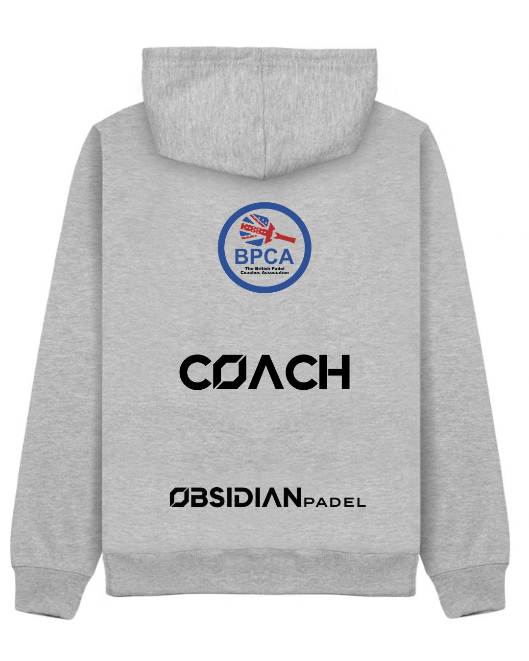 BPCA Club Zip Hoodie by Obsidian Padel in Grey with COACH rear print