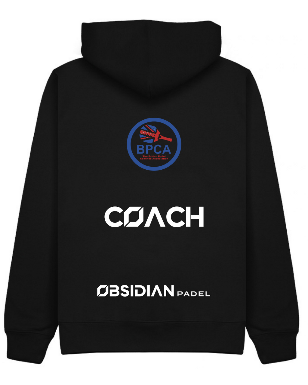 BPCA Club Zip Hoodie by Obsidian Padel in Black with COACH rear print