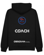 BPCA Club Zip Hoodie by Obsidian Padel in Black with COACH rear print
