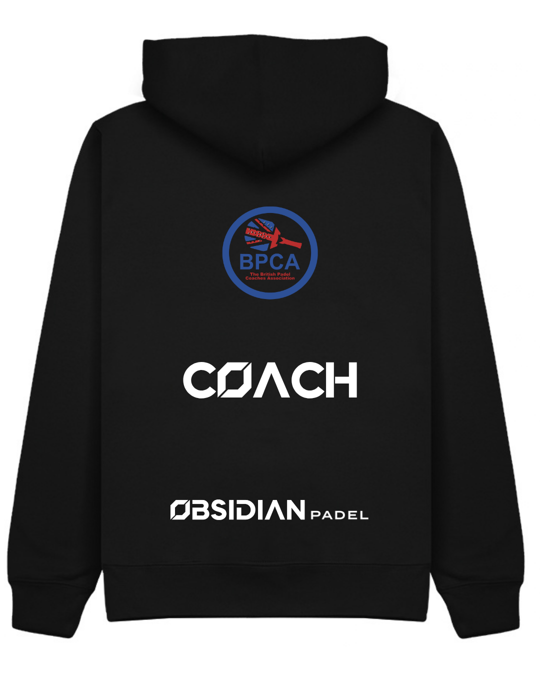 BPCA Club Zip Hoodie by Obsidian Padel in Black with COACH rear print