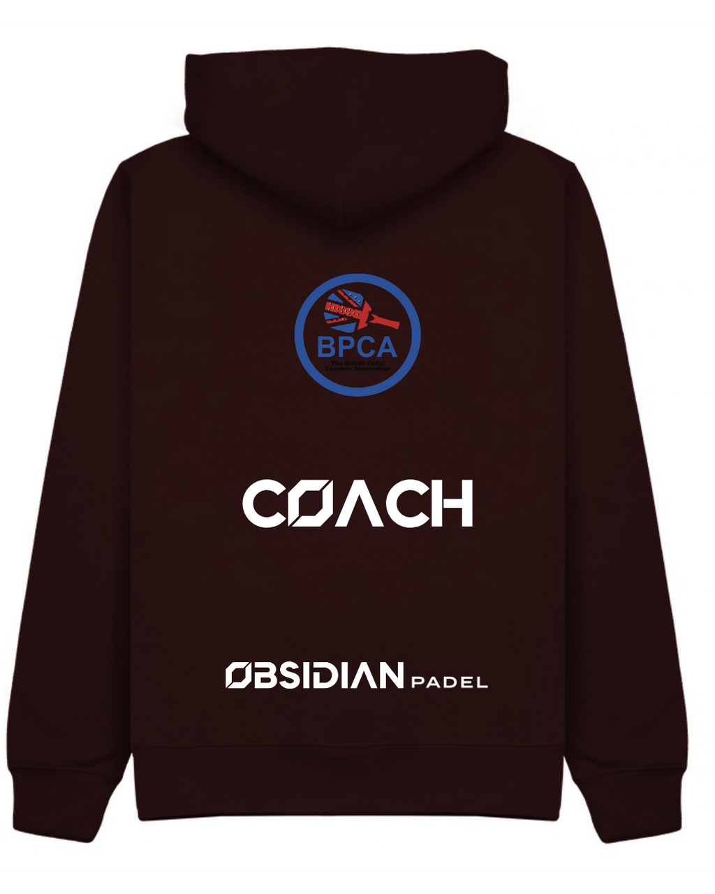 BPCA Club Zip Hoodie by Obsidian Padel in Burgundy with COACH rear print