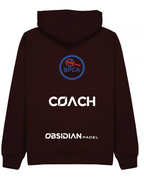 BPCA Club Zip Hoodie by Obsidian Padel in Burgundy with COACH rear print