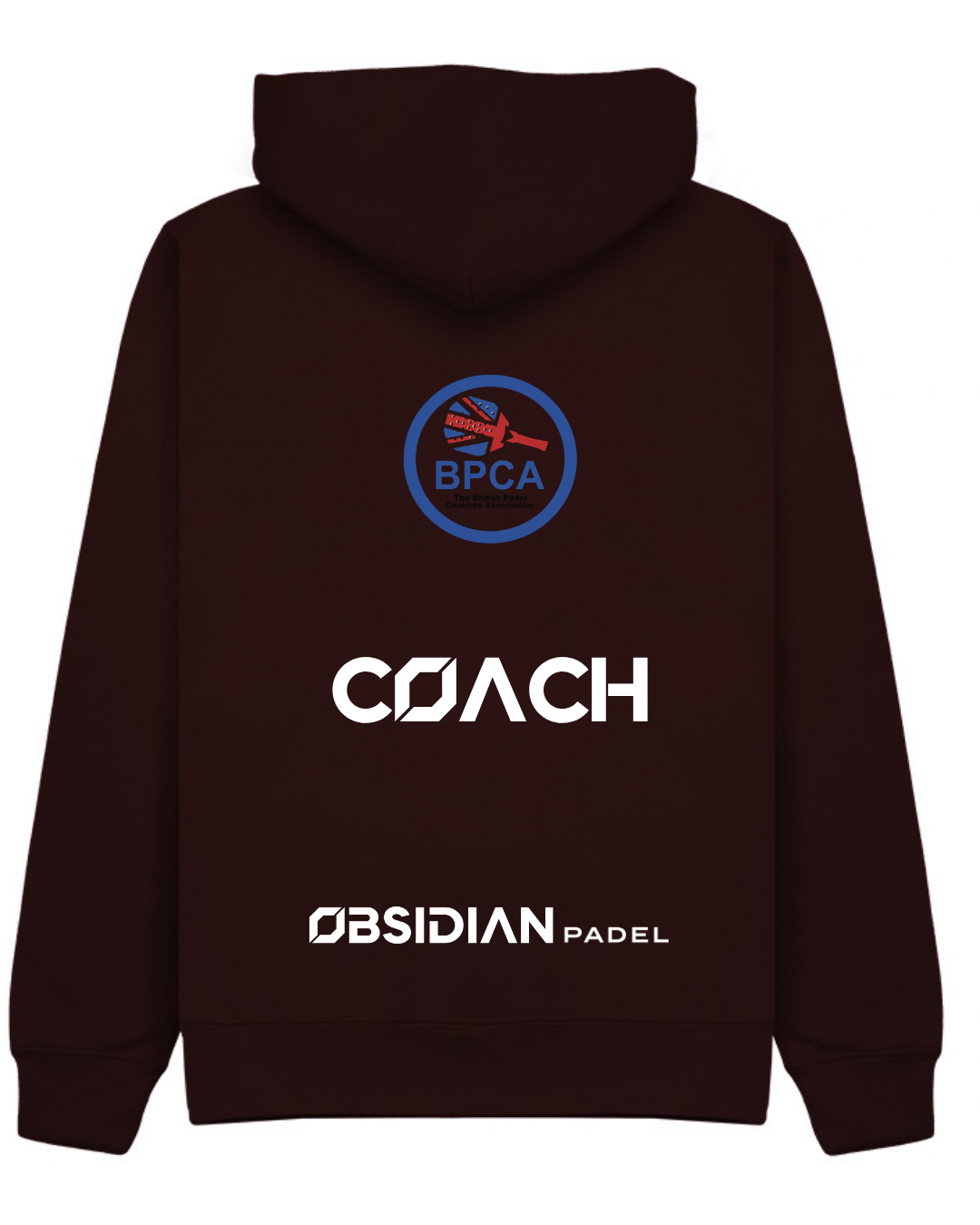 BPCA Club Zip Hoodie by Obsidian Padel in Burgundy with COACH rear print