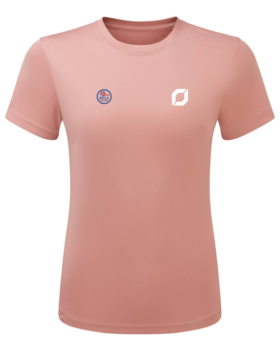 BPCA Women's Court Performance Tee by Obsidian Padel in Dusky Pink