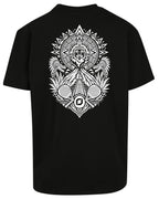 Aztec Oversized Tee in Black with white print, back
