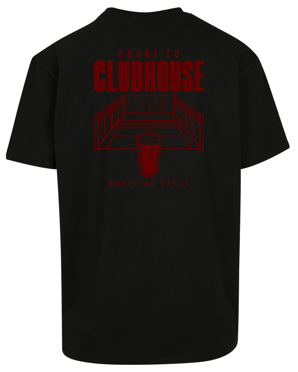 Court to Clubhouse Oversized Tee in Black with cherry print, back