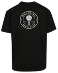 Roundel Oversized Tee in Black with white print, back