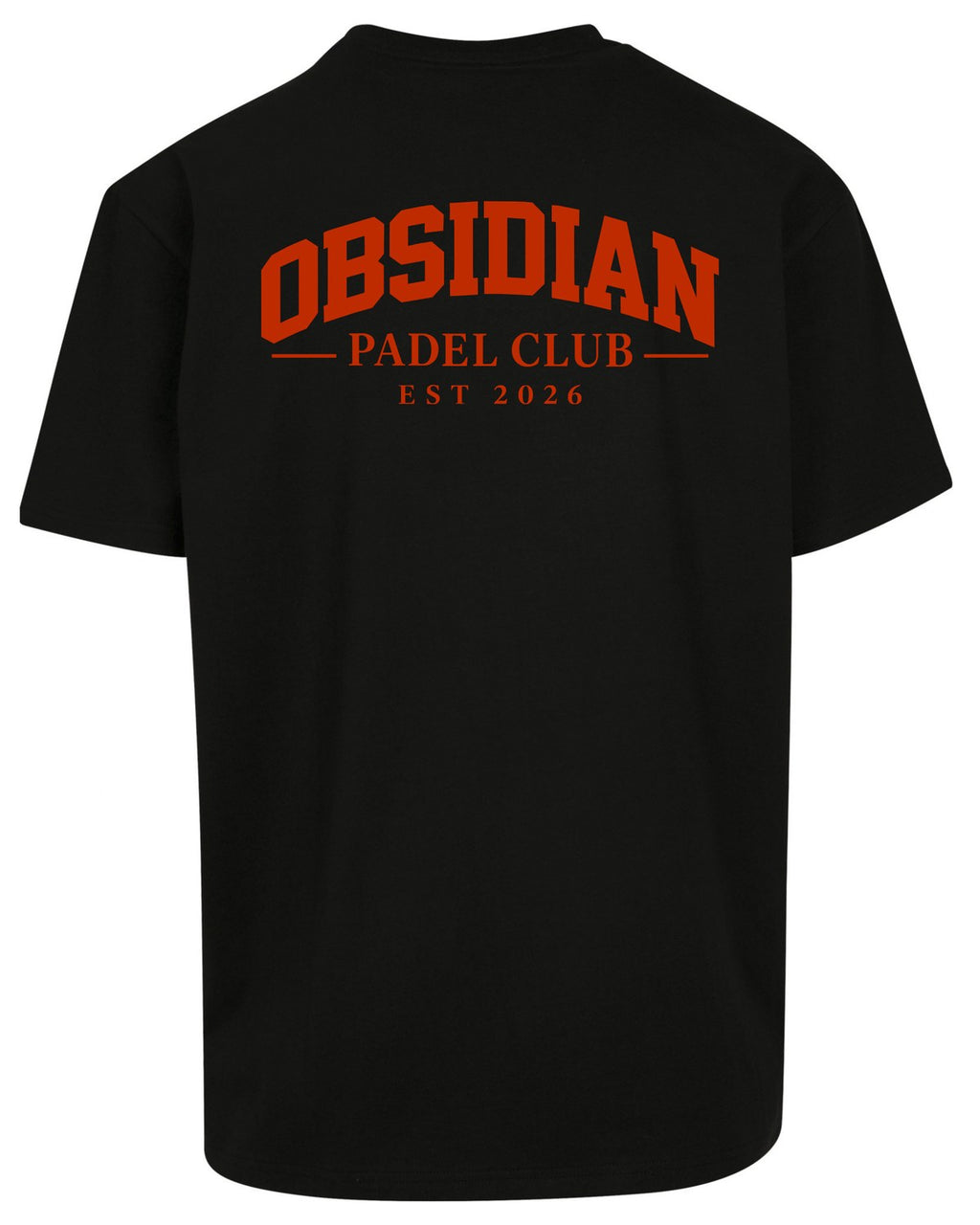 Varsity Oversized Tee in Black with red print, back