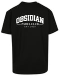 Varsity Oversized Tee in Black with white print, back