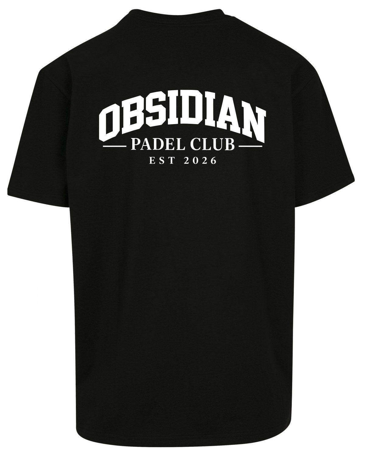 Varsity Oversized Tee in Black with white print, back