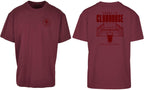 Court to Clubhouse Oversized Tee in Cherry with cherry print, front and back