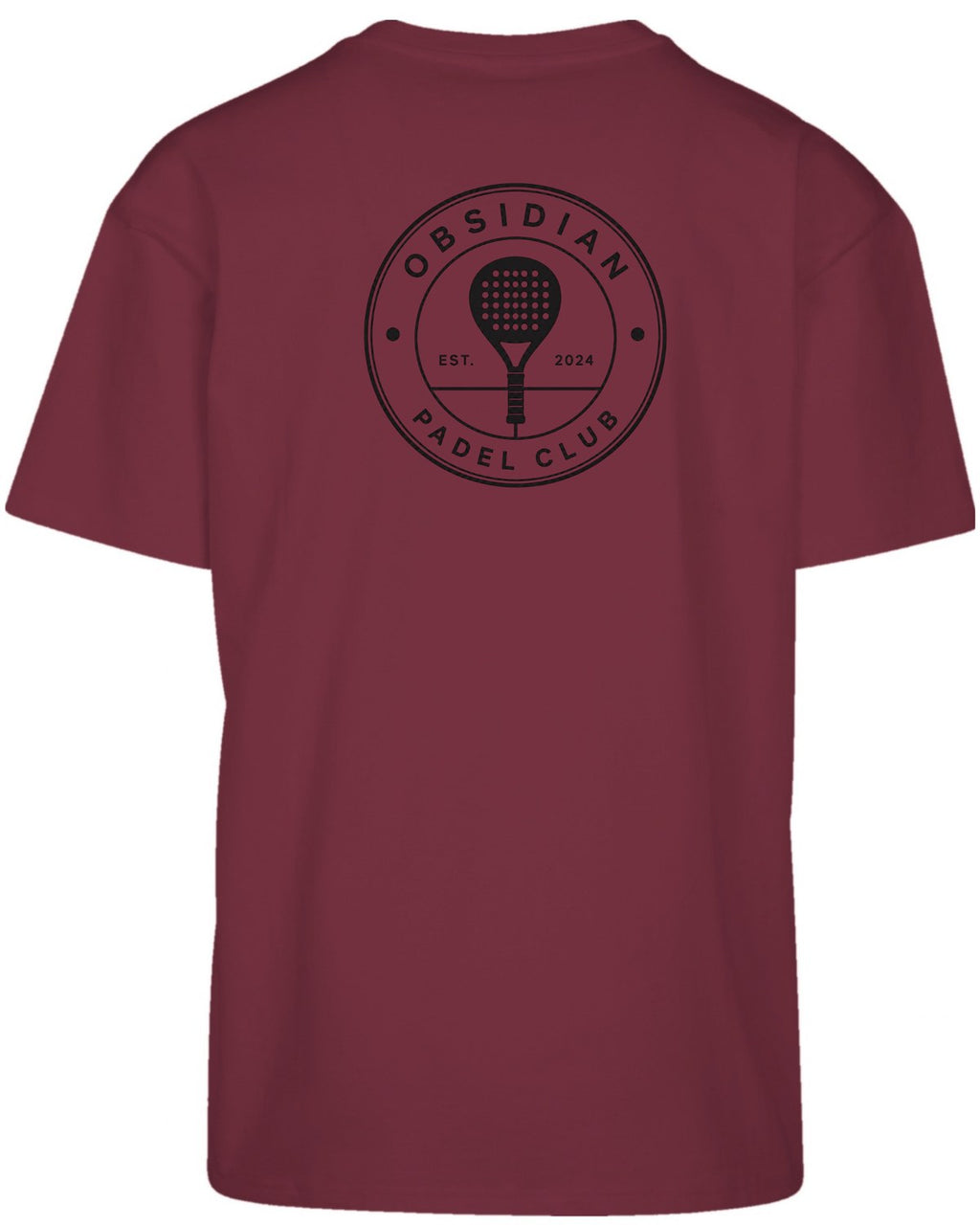 Roundel Oversized Tee in Cherry with black print, back