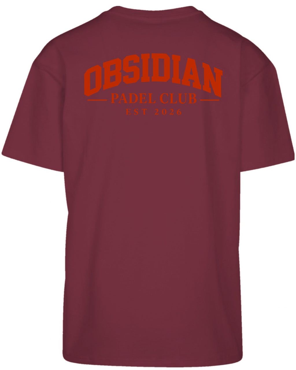 Varsity Oversized Tee in Cherry with red print, back