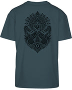Aztec Oversized Tee in Green with black print, back
