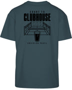 Court to Clubhouse Oversized Tee in Green with black print, back