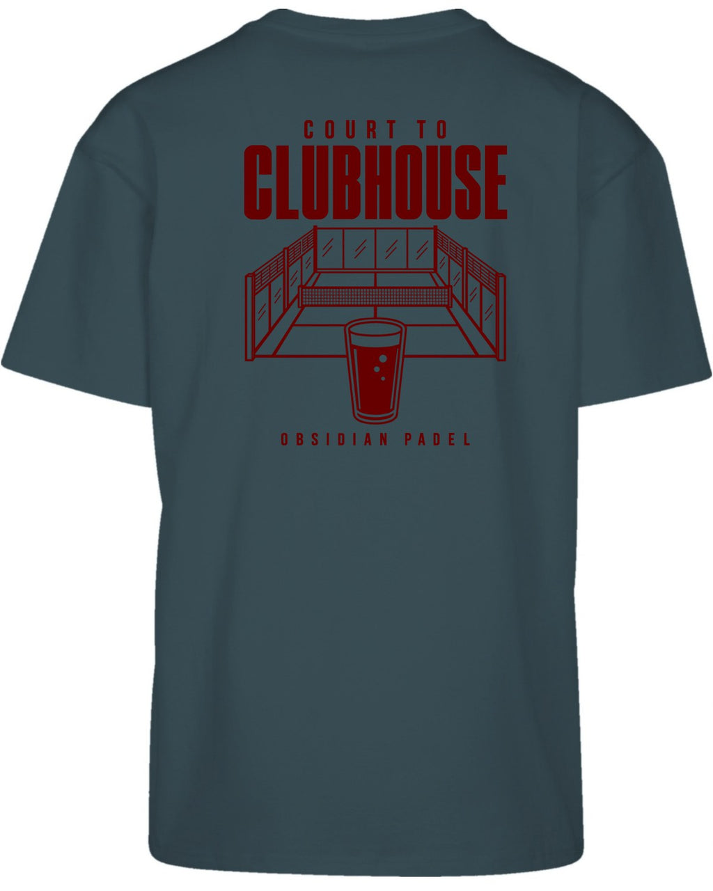Court to Clubhouse Oversized Tee in Green with cherry print, back