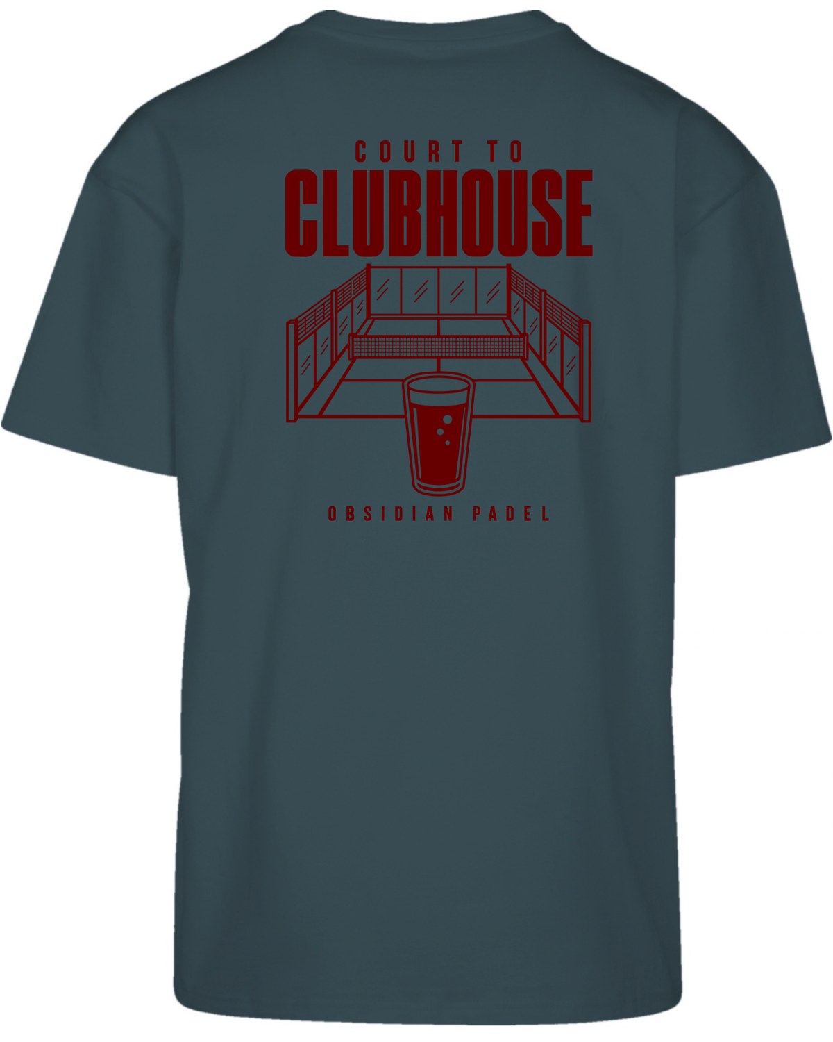 Court to Clubhouse Oversized Tee in Green with cherry print, back