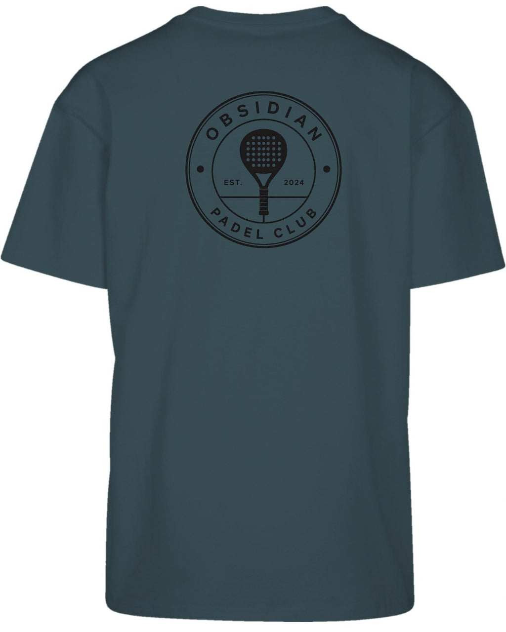 Roundel Oversized Tee in Green with black print, back