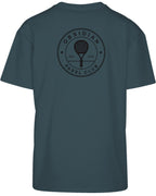 Roundel Oversized Tee in Green with black print, back