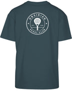 Roundel Oversized Tee in Green with white print, back