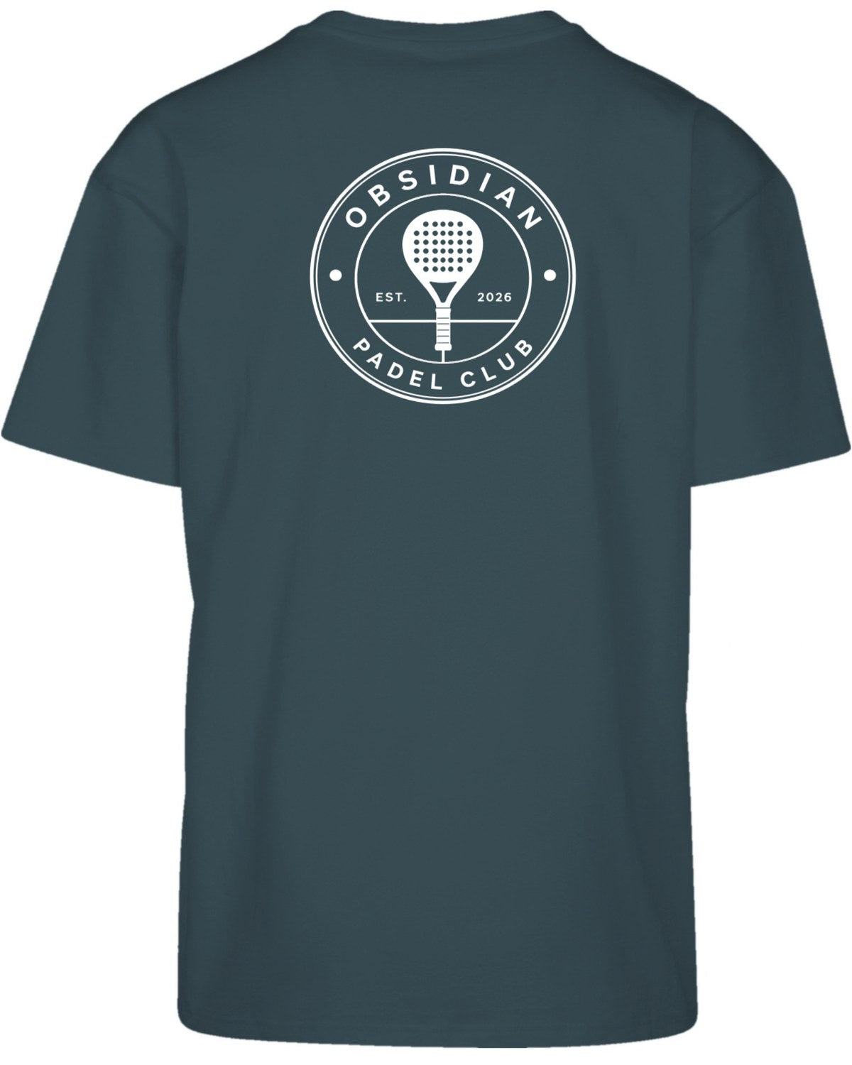Roundel Oversized Tee in Green with white print, back