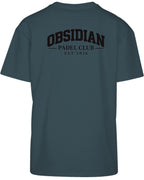 Varsity Oversized Tee in Green with black print, back
