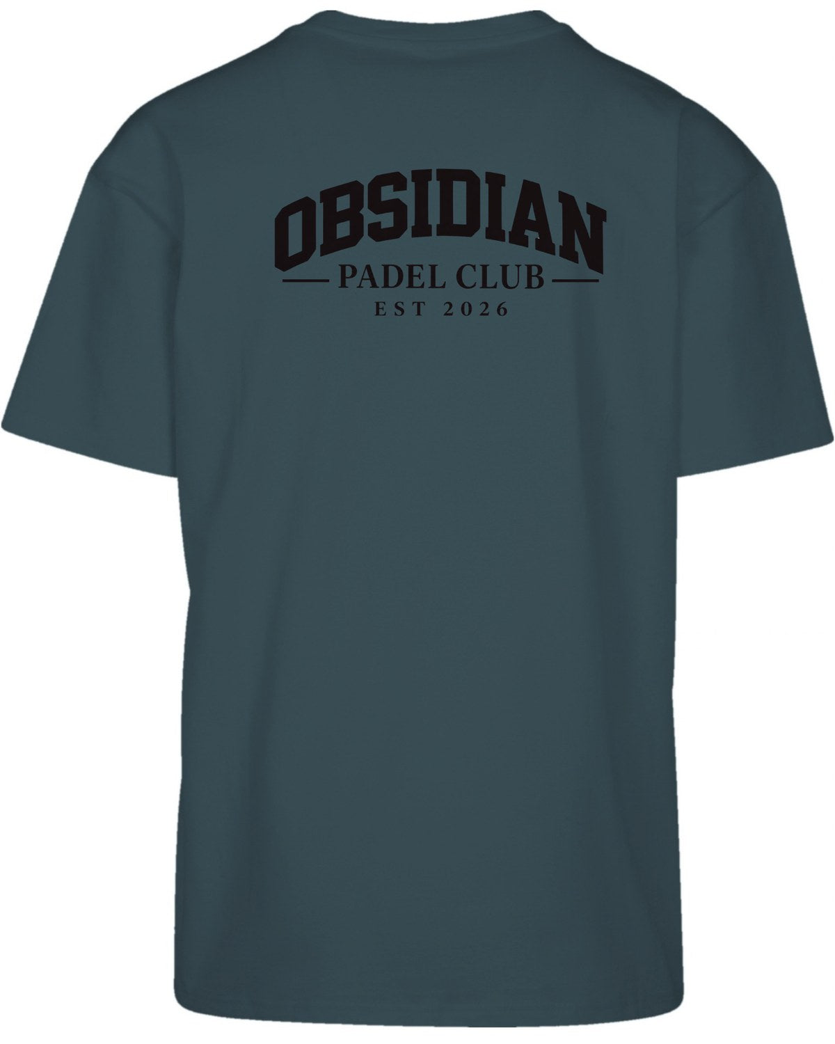 Varsity Oversized Tee in Green with black print, back