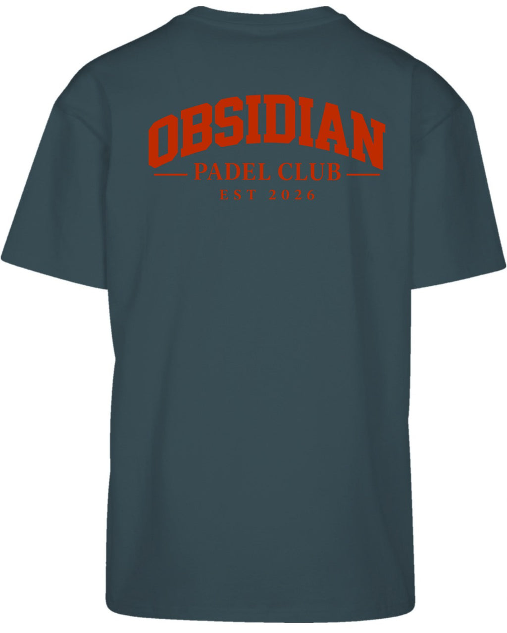 Varsity Oversized Tee in Green with red print, back