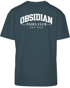 Varsity Oversized Tee in Green with white print, back
