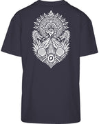 Aztec Oversized Tee in Navy with white print, back