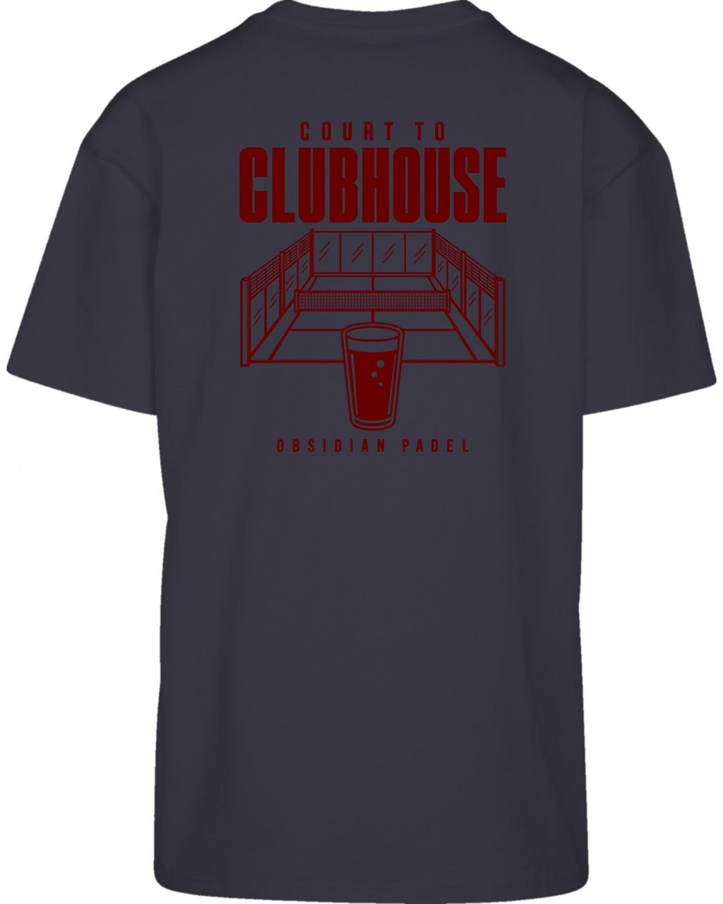 Court to Clubhouse Oversized Tee in Navy with cherry print, back