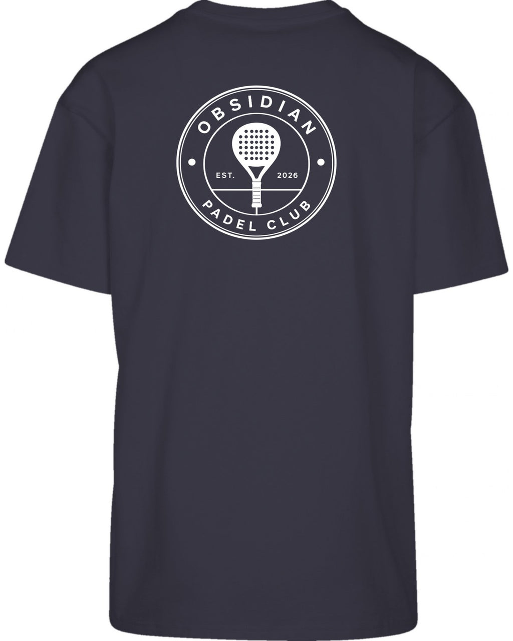 Roundel Oversized Tee in Navy with white print, back
