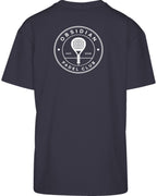 Roundel Oversized Tee in Navy with white print, back