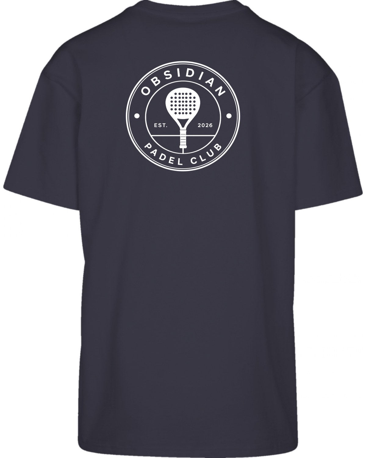 Roundel Oversized Tee in Navy with white print, back