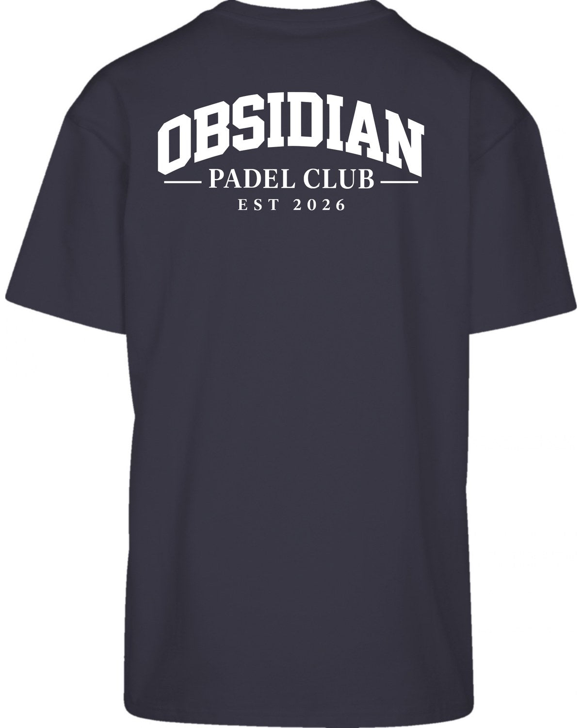 Varsity Oversized Tee in Navy with white print, back