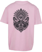 Aztec Oversized Tee in Pink with black print, back