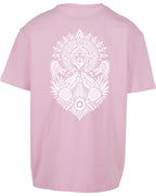 Aztec Oversized Tee in Pink with white print, back