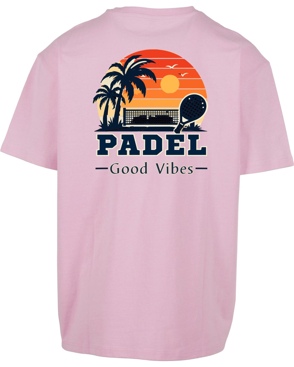 Good Vibes Oversized Tee in Pink, back