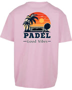Good Vibes Oversized Tee in Pink, back