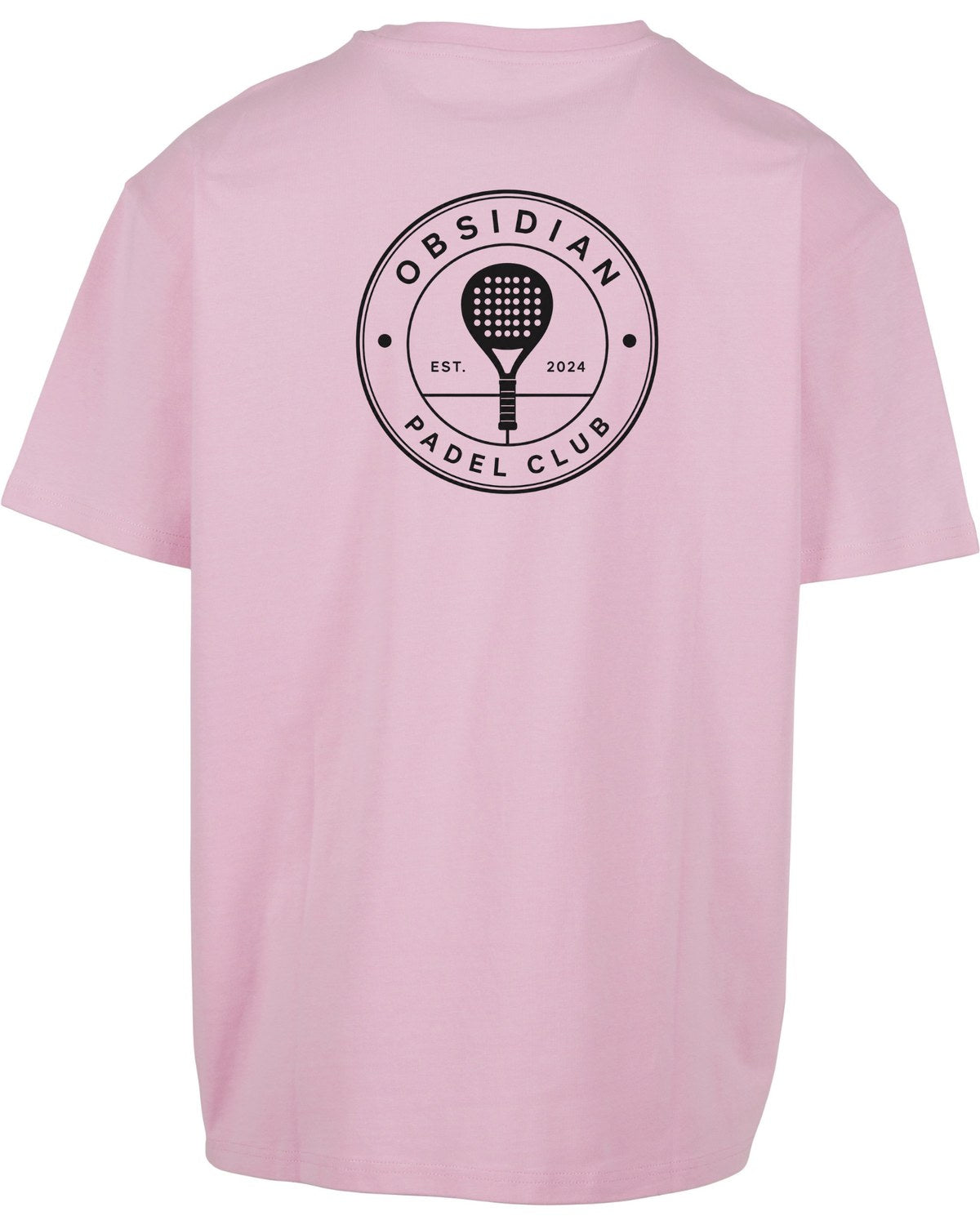 Roundel Oversized Tee in Pink with black print, back