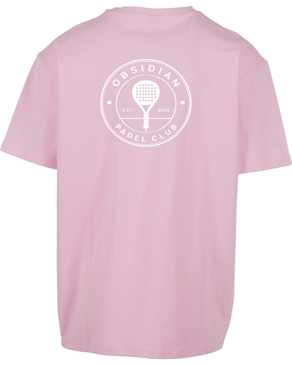 Roundel Oversized Tee in Pink with white print, back