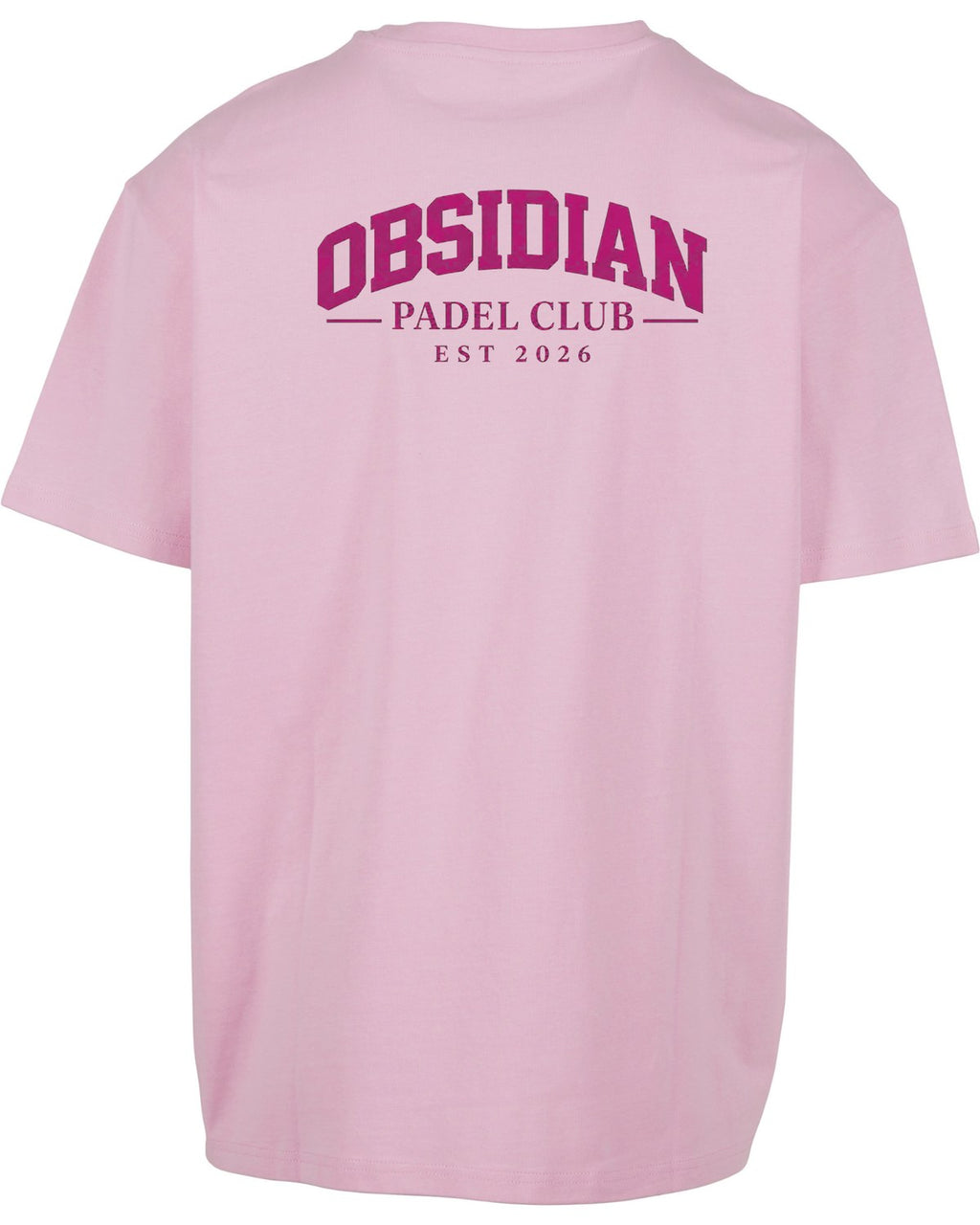 Varsity Oversized Tee in Pink with pink print, back
