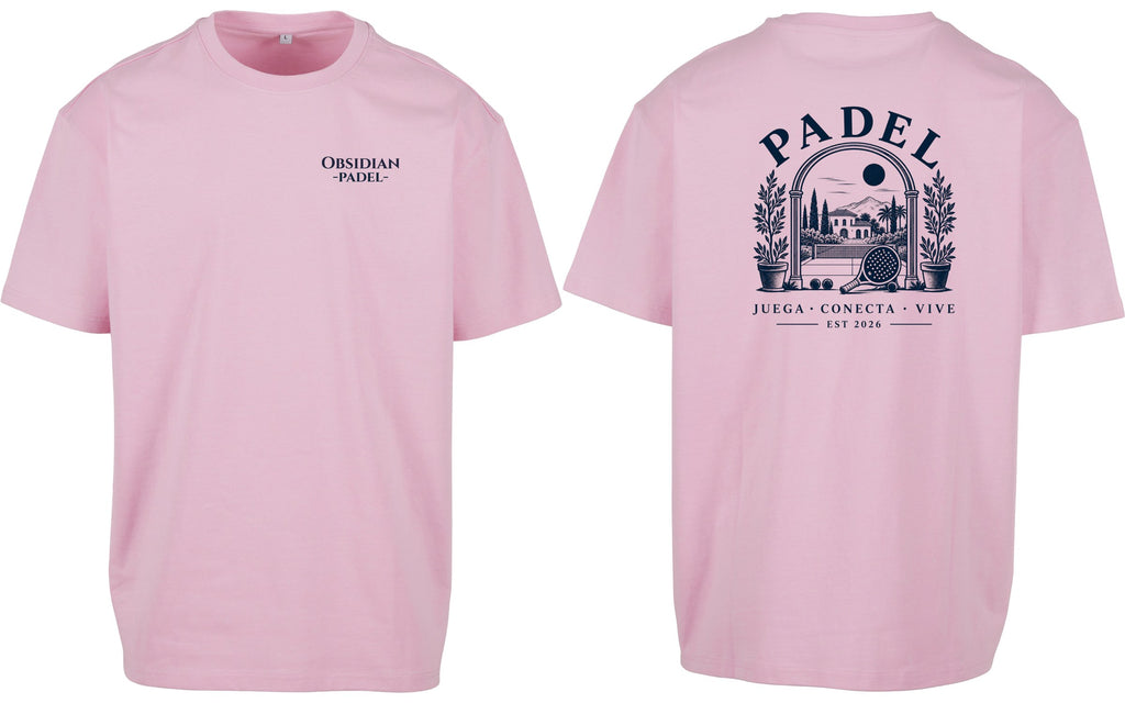 Villa Oversized Tee in Pink, front and back