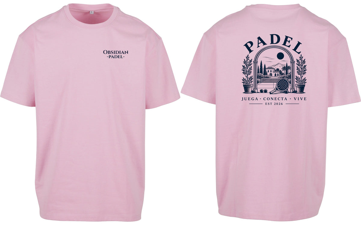 Villa Oversized Tee in Pink, front and back
