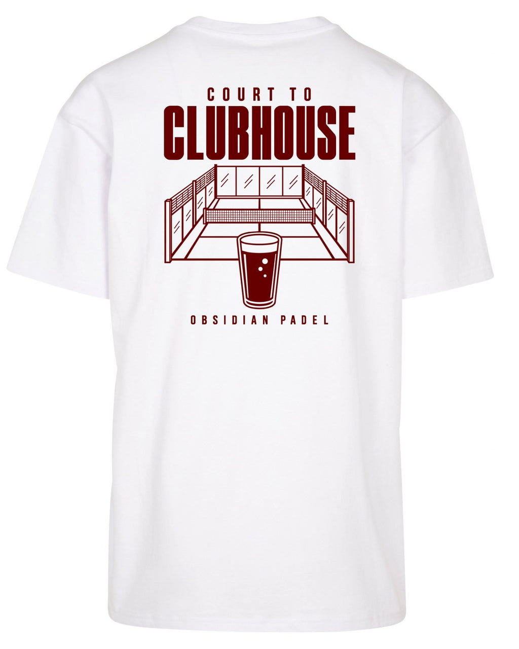 Court to Clubhouse Oversized Tee in White with cherry print, back
