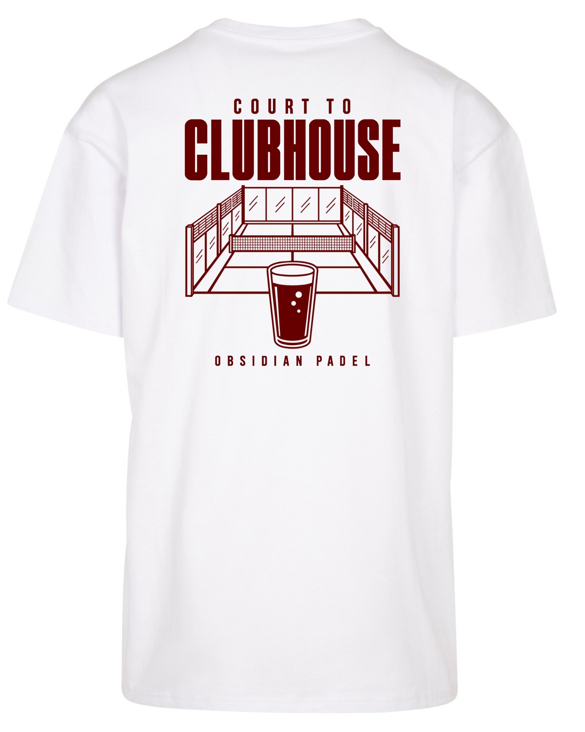 Court to Clubhouse Oversized Tee in White with cherry print, back
