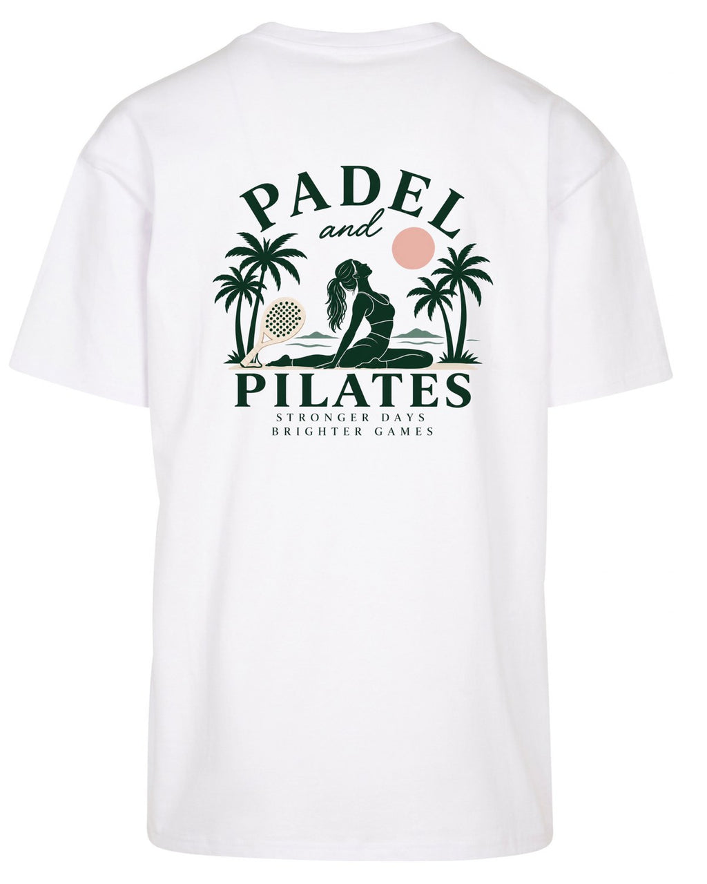 Padel & Pilates Oversized Tee in White, back