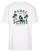 Padel & Pilates Oversized Tee in White, back