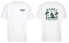 Padel & Pilates Oversized Tee in White, front and back